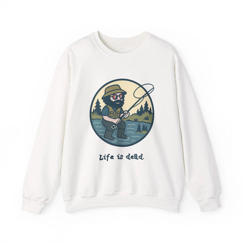 Grateful Dead - Fly Fishin' Jerry | Life is dead. Crewneck Sweatshirt - StealieShop